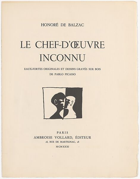 Le chef d'oeuvre inconnu, Honoré de Balzac  French, Woodcut and photo etching