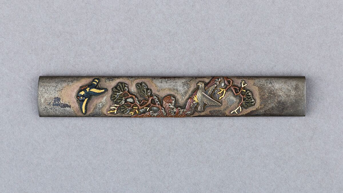 Knife Handle (Kozuka), Copper-silver alloy (shibuichi), copper, silver, copper-gold alloy (shakudō), gold, Japanese 