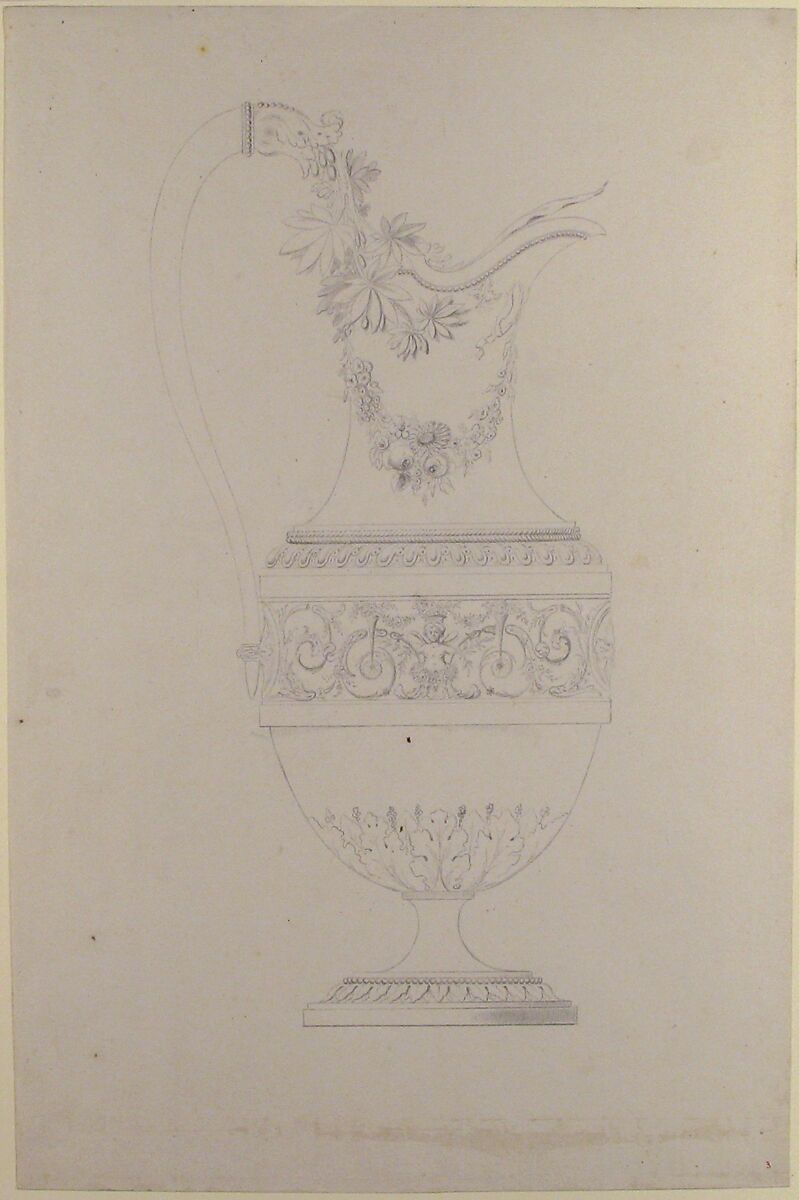 Design for an Urn, Anonymous, French, 18th century, Graphite