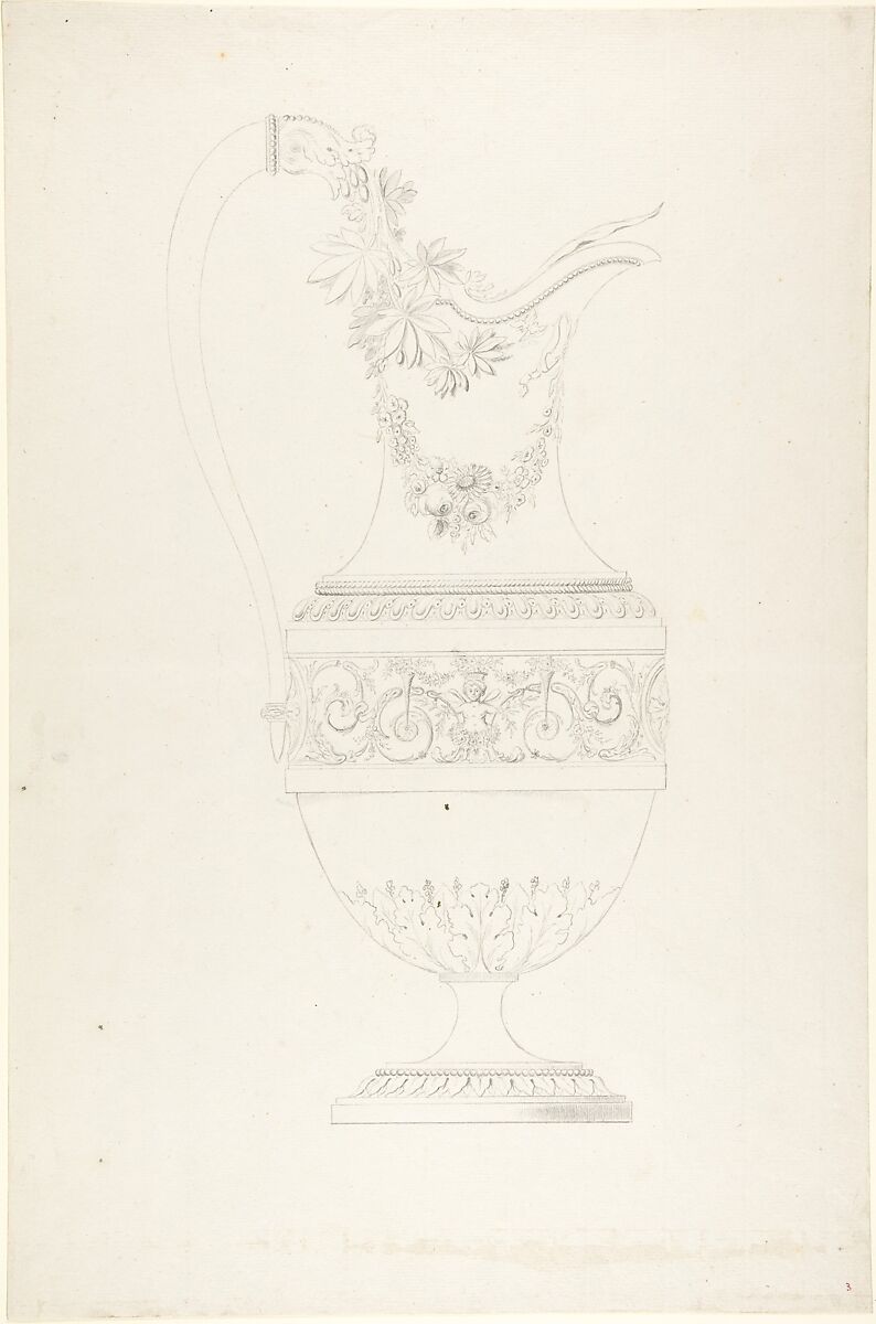Design for an Urn, Anonymous, French, 18th century, Graphite 