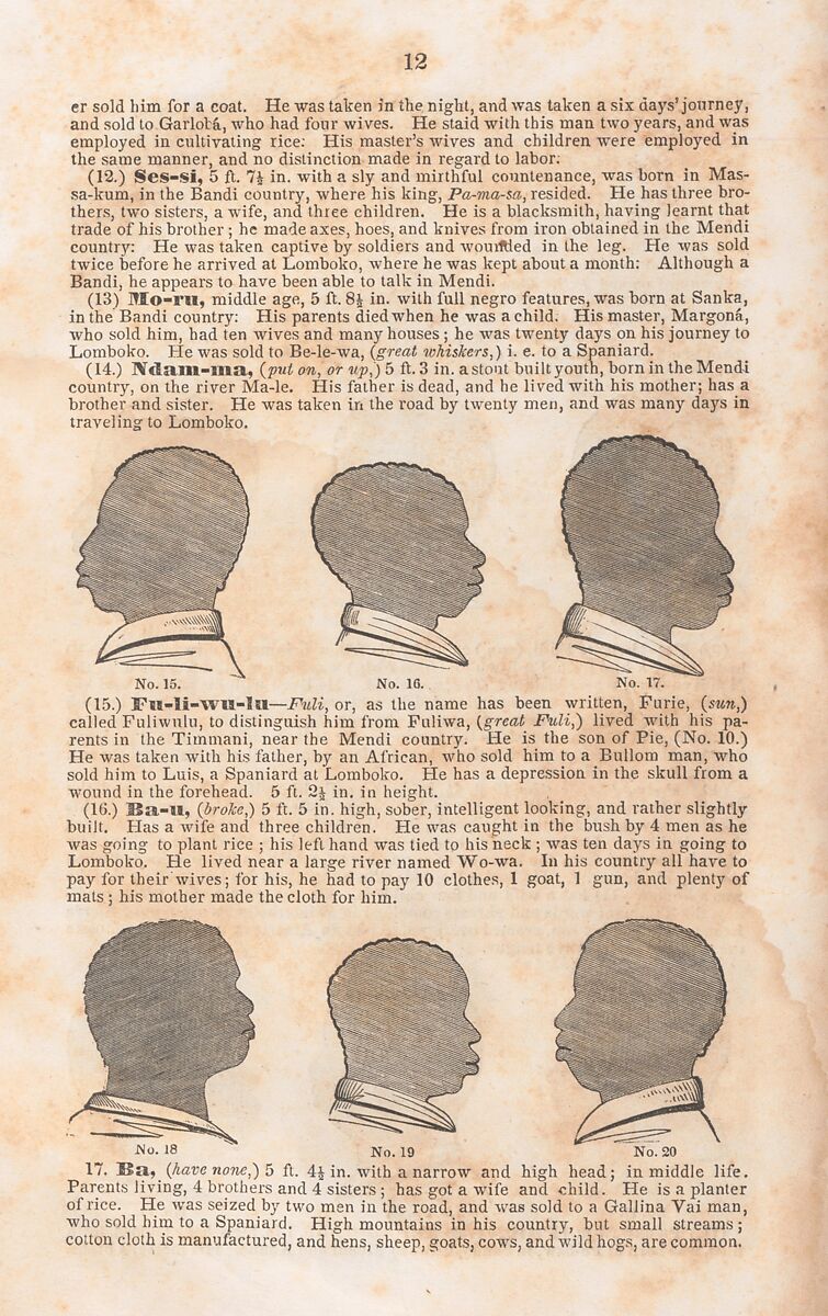 A History of the Amistad Captives: Being a Circumstantial Account of the Capture of the Spanish Schooner Amistad, by the Africans on Board; Their Voyage, and Capture near Long Island, New York; with Biographical Sketches of Each of the Surviving Africans., John Warner Barber (American, Windsor, Connecticut 1798–1885 New Haven, Connecticut), Illustrations: wood engraving with hand-coloring and letterpress 