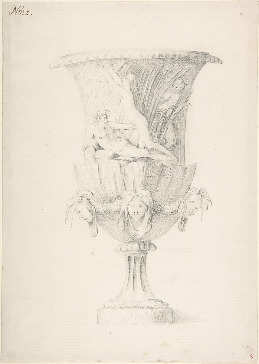 Design for an Urn, Anonymous, French, 18th century, Pen and brown ink, graphite 