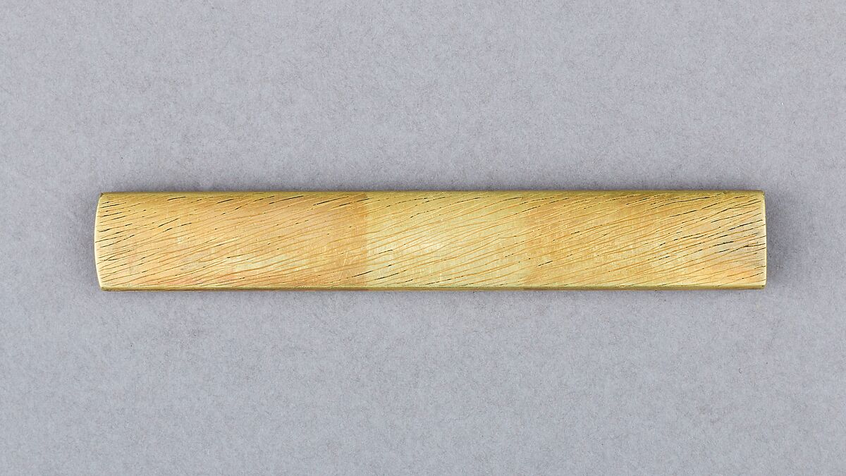 Knife Handle (Kozuka), Copper-gold alloy (shakudō), gold, Japanese