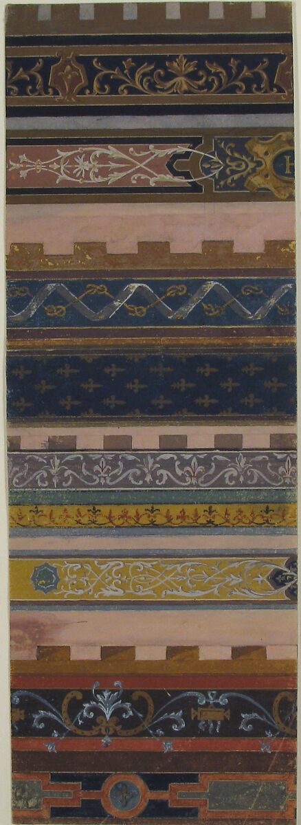 Design for Ceiling at Fontainebleau, Jules-Edmond-Charles Lachaise (French, died 1897), Graphite and gouache