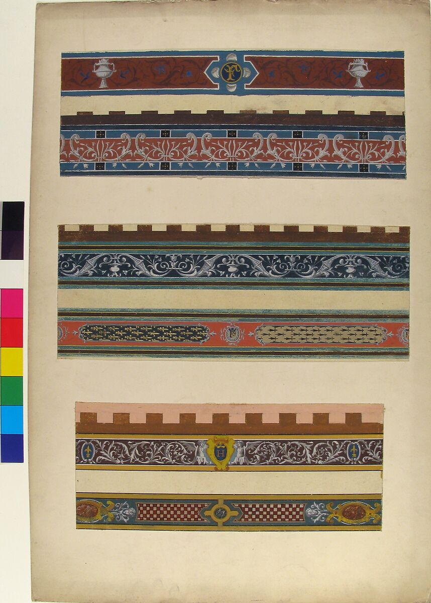 Design for Ceiling at Fontainebleau, Jules-Edmond-Charles Lachaise (French, died 1897), Graphite and gouache