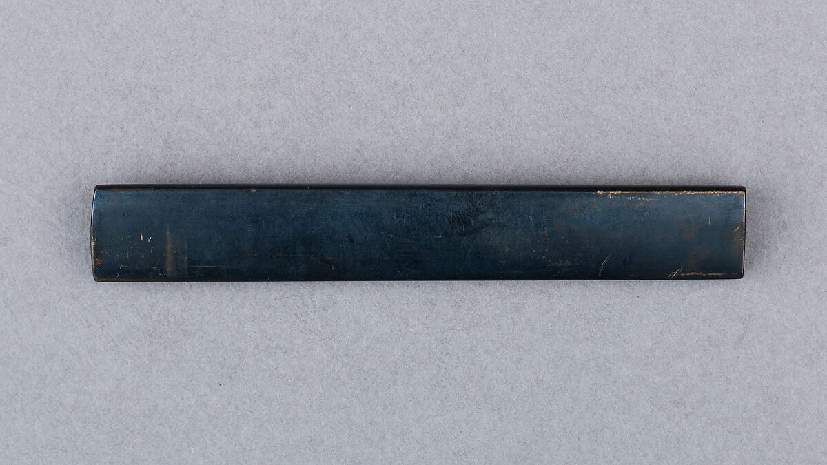 Knife Handle (Kozuka), Copper-gold alloy (shakudō), gold, Japanese
