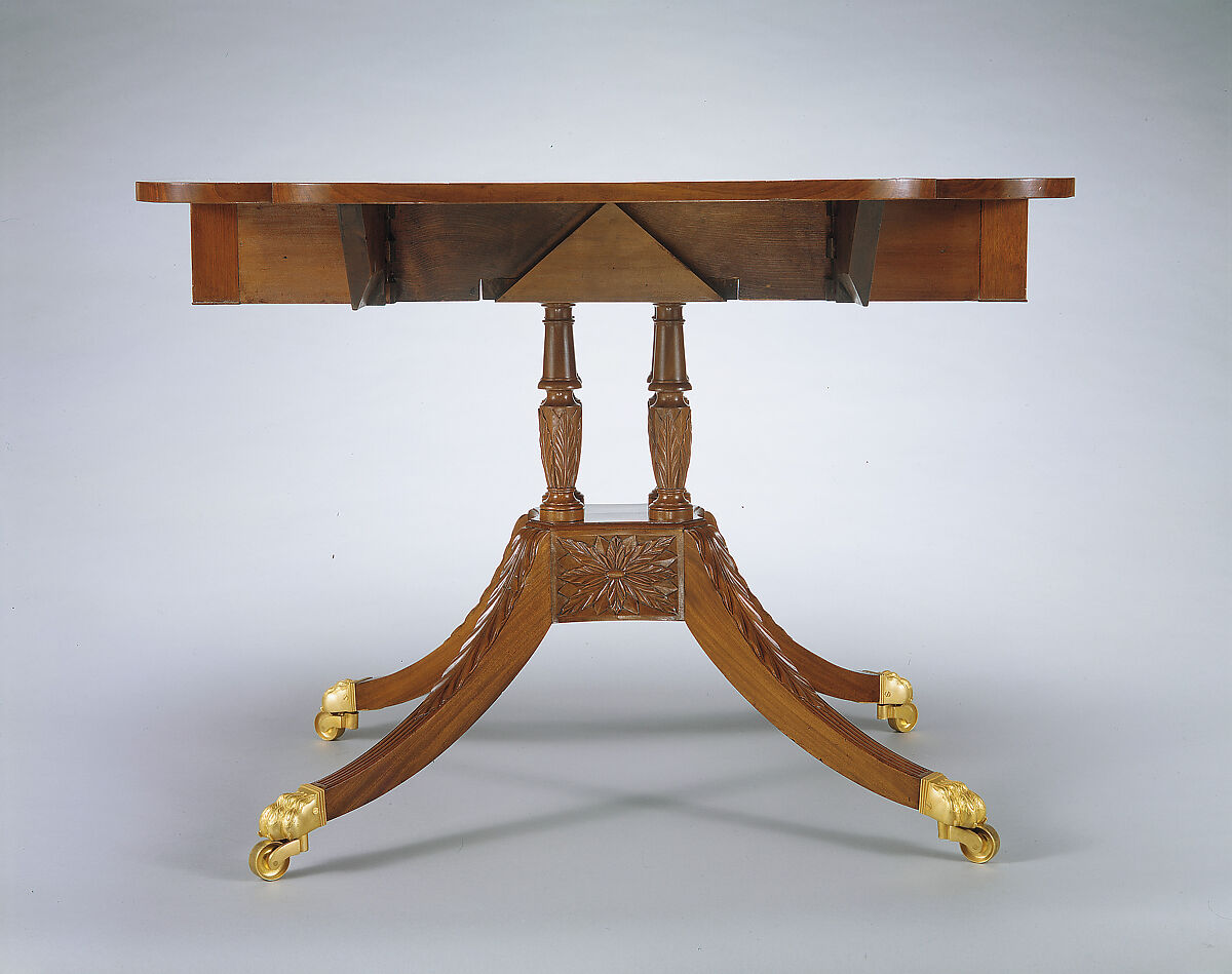 Drop-leaf Pembroke Table, Attributed to the Workshop of Duncan Phyfe (American (born Scotland), near Lock Fannich, Ross-Shire, Scotland 1768/1770–1854 New York), Mahogany, white pine, cherry, American