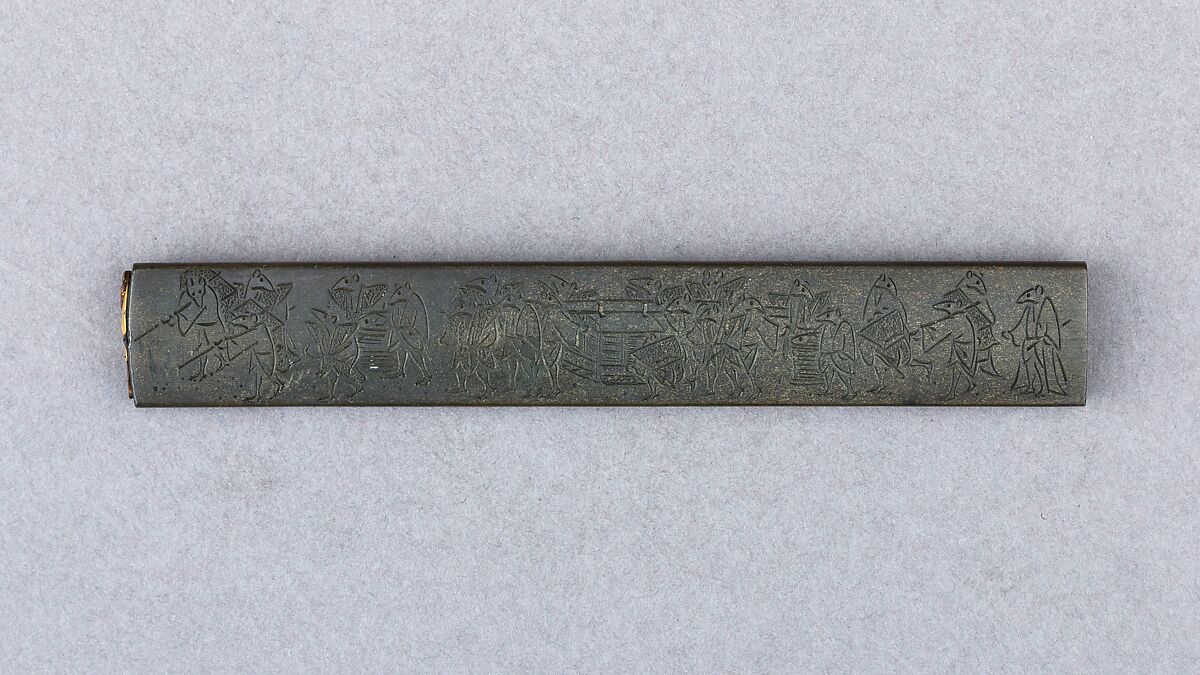 Knife Handle (Kozuka), Copper-silver alloy (shibuichi), gold, silver, copper-gold alloy (shakudō), copper, Japanese