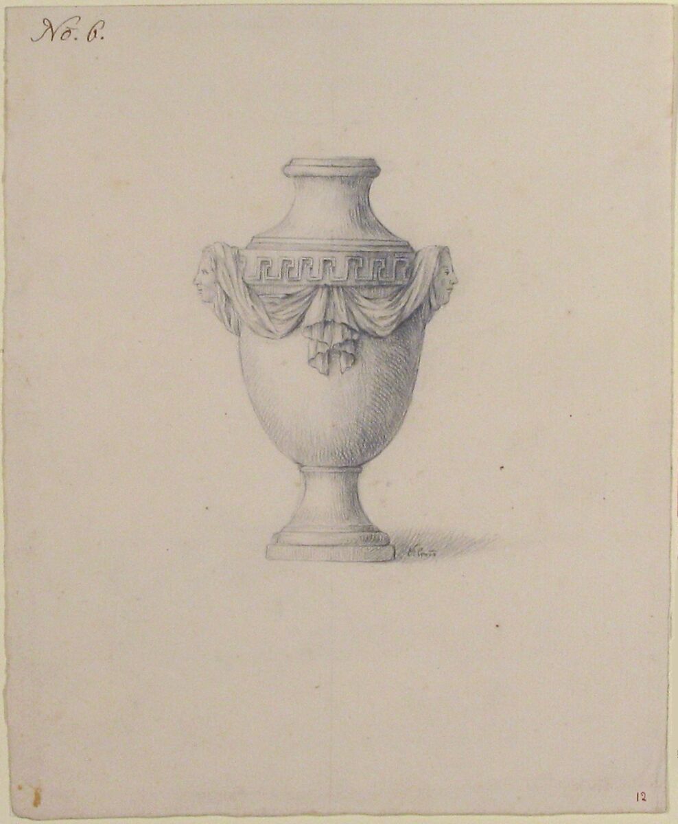Design for an Urn, Anonymous, French, 18th century, Pen and brown ink, graphite