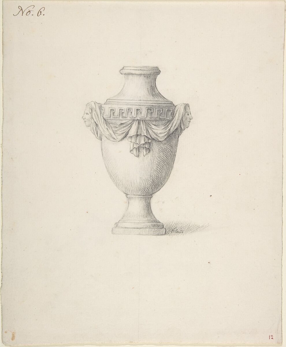 Design for an Urn, Anonymous, French, 18th century, Pen and brown ink, graphite 