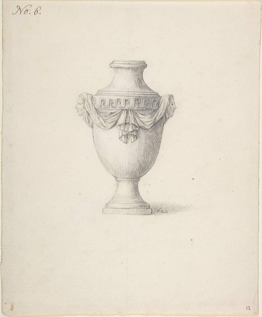 Design for an Urn, Anonymous, French, 18th century, Pen and brown ink, graphite 