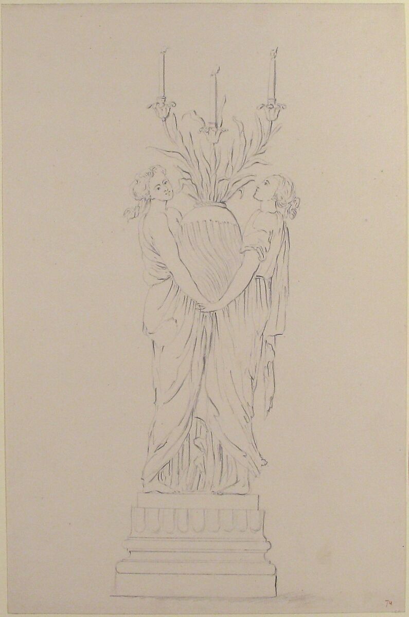 Design for a Candelabra, Anonymous, French, 18th century, Graphite