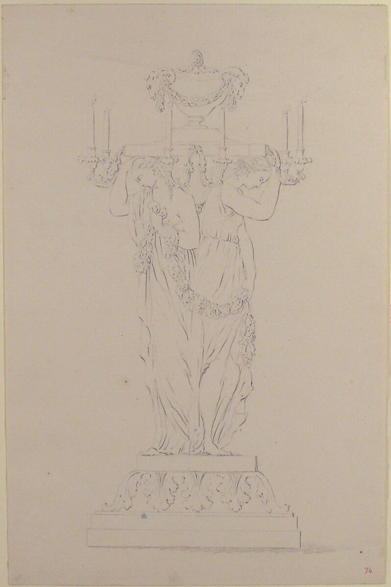 Design for a Candelabra, Anonymous, French, 18th century, Graphite
