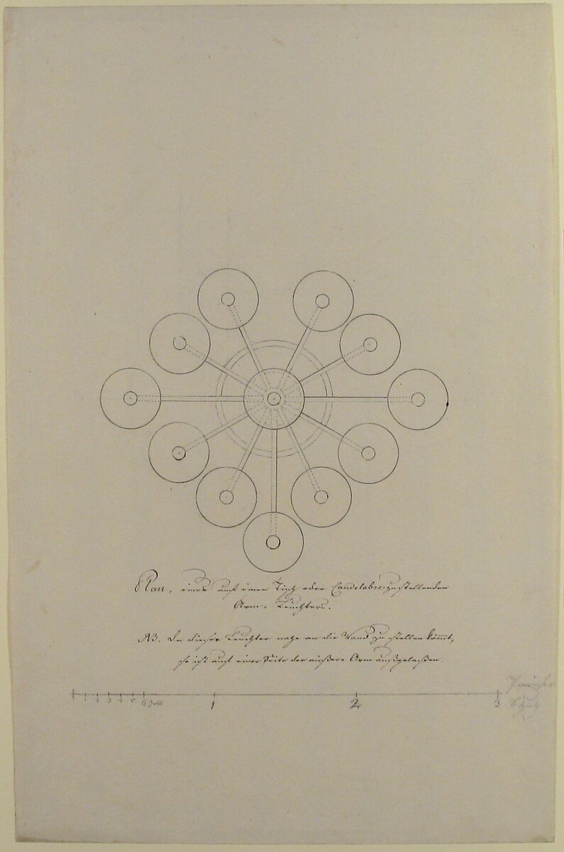 Design for a Candelabra, Anonymous, French, 18th century, Pen and black ink, graphite