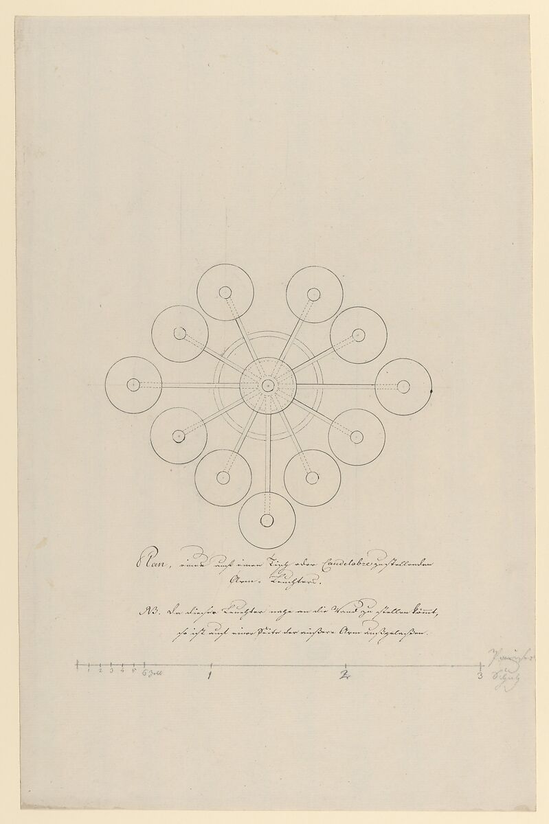 Design for a Candelabra, Anonymous, French, 18th century  French, Pen and black ink, graphite