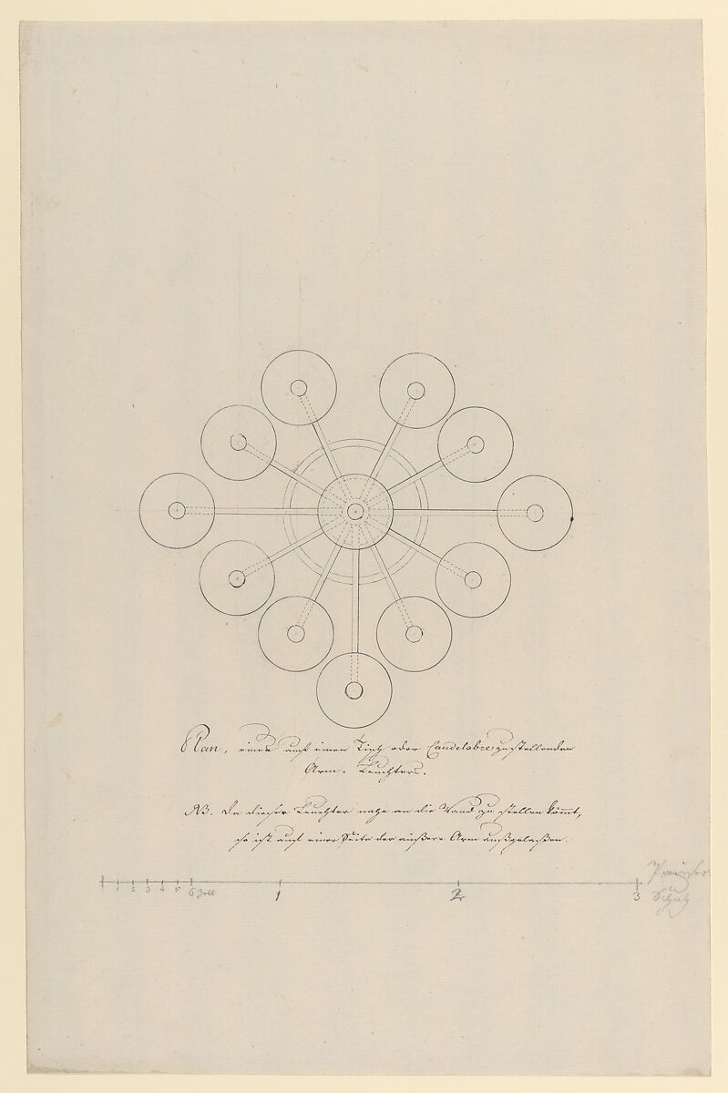 Design for a Candelabra, Anonymous, French, 18th century, Pen and black ink, graphite 