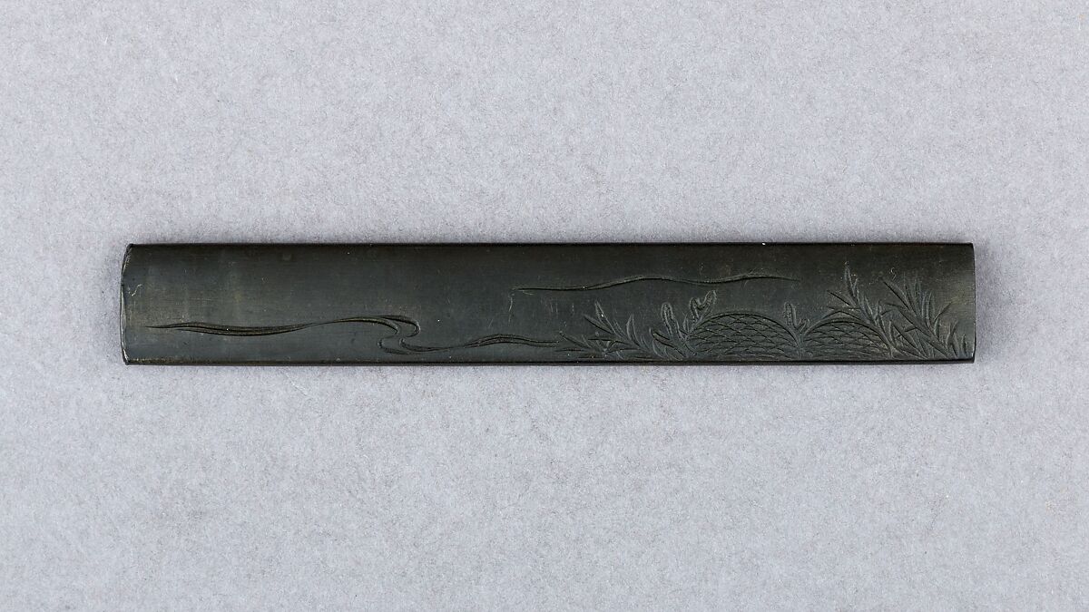 Knife Handle (Kozuka), Copper-gold alloy (shakudō), gold, silver, copper-silver alloy (shibuichi), Japanese