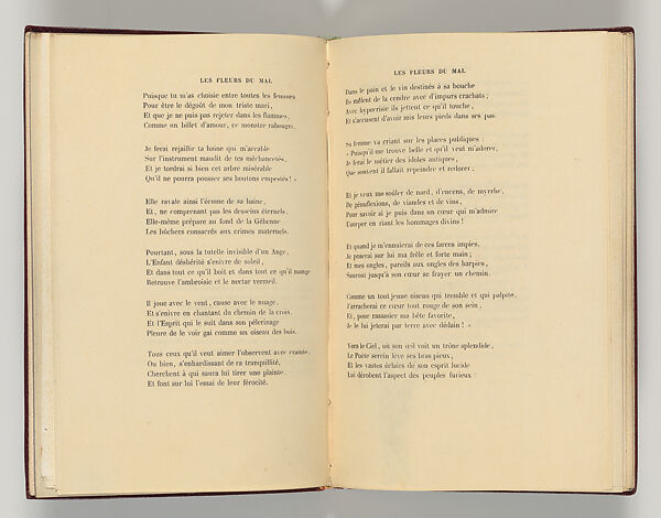 Vingt-sept poèmes des Fleurs du Mal, Written by Charles Baudelaire (French, Paris 1821–1867 Paris)
