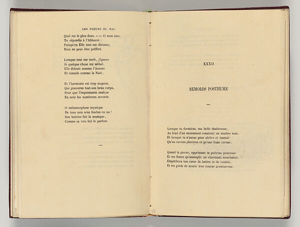Vingt-sept poèmes des Fleurs du Mal, Written by Charles Baudelaire (French, Paris 1821–1867 Paris)