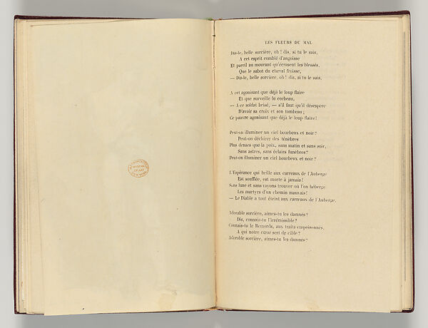 Vingt-sept poèmes des Fleurs du Mal, Written by Charles Baudelaire (French, Paris 1821–1867 Paris)