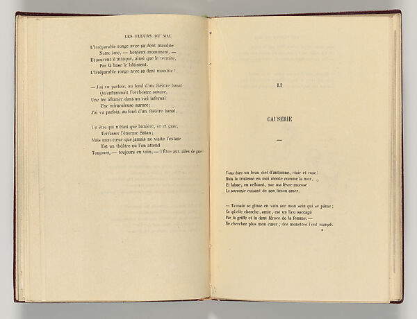 Vingt-sept poèmes des Fleurs du Mal, Written by Charles Baudelaire (French, Paris 1821–1867 Paris)