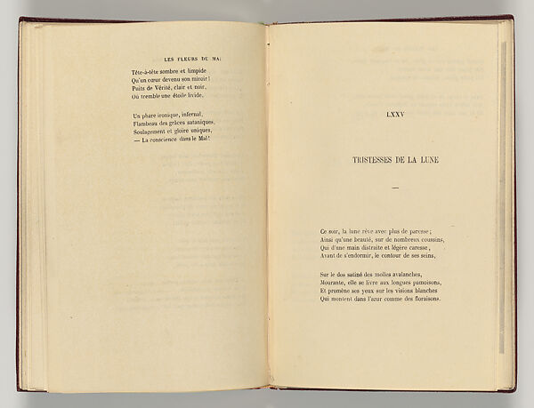 Vingt-sept poèmes des Fleurs du Mal, Written by Charles Baudelaire (French, Paris 1821–1867 Paris)