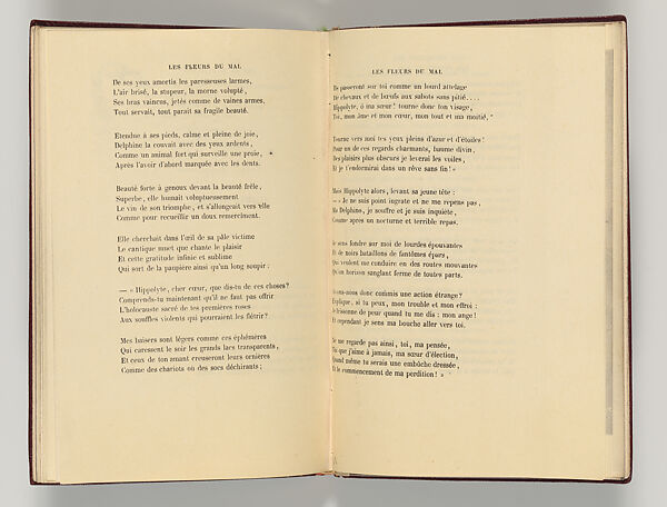 Vingt-sept poèmes des Fleurs du Mal, Written by Charles Baudelaire (French, Paris 1821–1867 Paris)