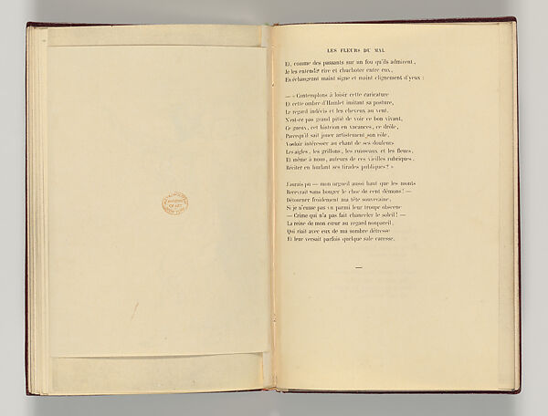 Vingt-sept poèmes des Fleurs du Mal, Written by Charles Baudelaire (French, Paris 1821–1867 Paris)