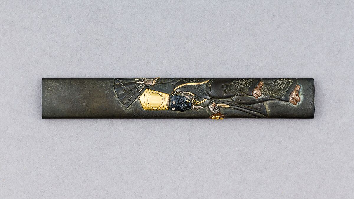 Knife Handle (Kozuka), Copper-silver alloy (shibuichi), copper-gold alloy (shakudō), gold, silver, copper, Japanese 