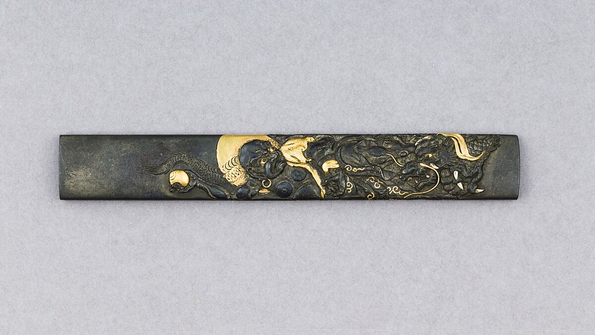 Knife Handle (Kozuka), Copper-silver alloy (shibuichi), copper-gold alloy (shakudō), gold, Japanese 