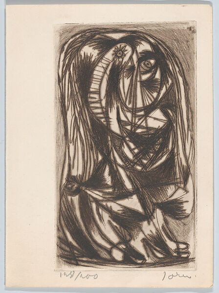 Untitled, Asger Jorn (Danish, Vejrum, Jutland 1914–1973 Århus), Drypoint etching 