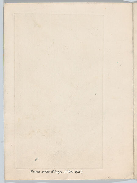 Untitled, Asger Jorn (Danish, Vejrum, Jutland 1914–1973 Århus), Drypoint etching