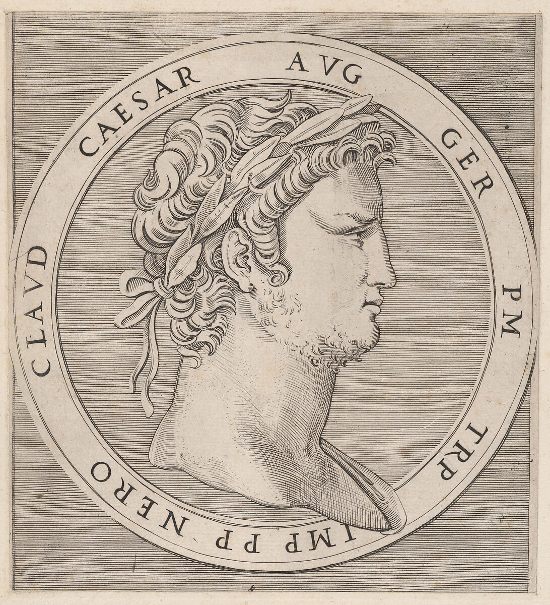 Nero, from The Twelve Caesars, from "Speculum Romanae Magnificentiae", Marcantonio Raimondi (Italian, Argini (?) ca. 1480–before 1534 Bologna (?)), Engraving; second state of three 