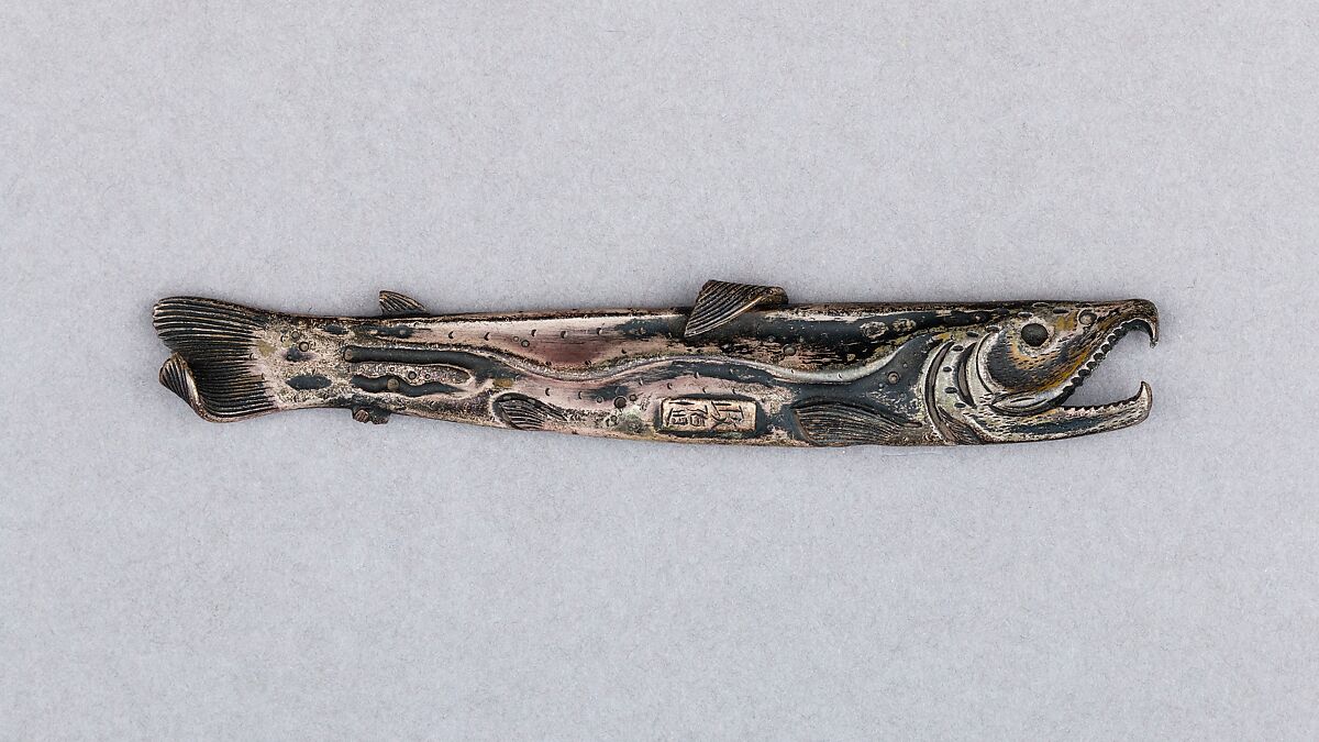 Knife Handle (Kozuka), Copper-silver alloy (shibuichi), Japanese