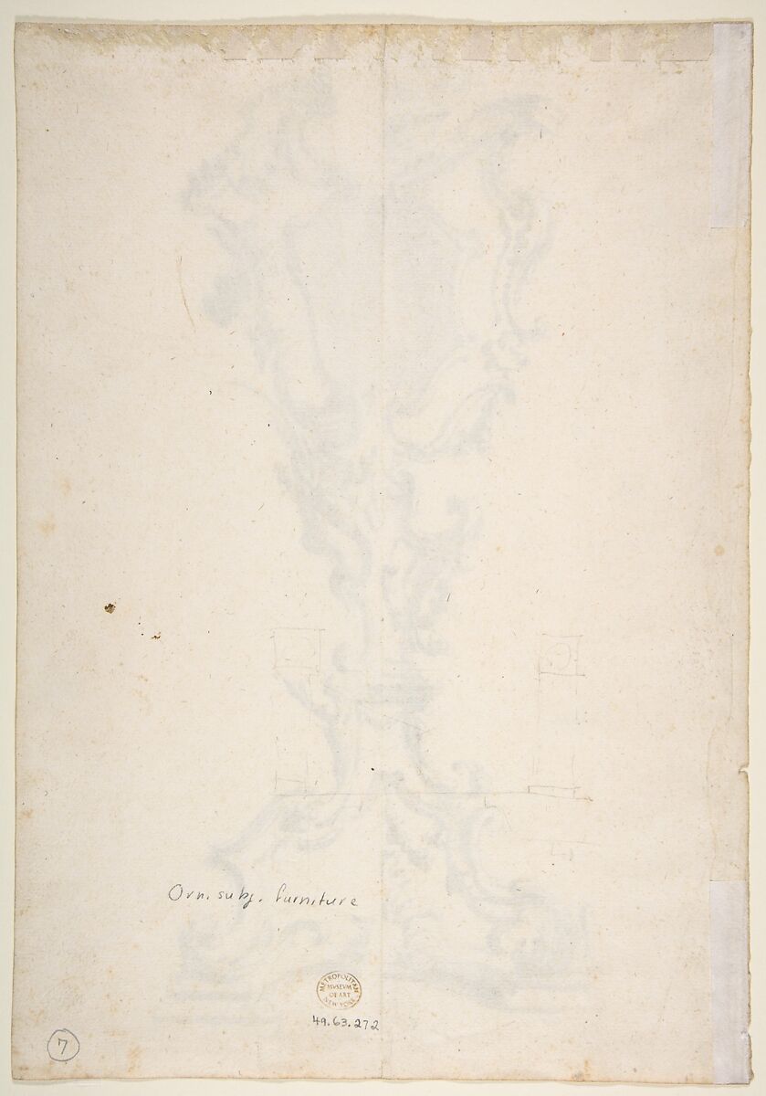 Two Alternative Designs for a Mirror Stand, Giovanni Battista Natali III (Italian, Pontremoli, Tuscany 1698–1765 Naples), Pen and brown ink, brush with brown and gray wash, over traces of graphite or black chalk