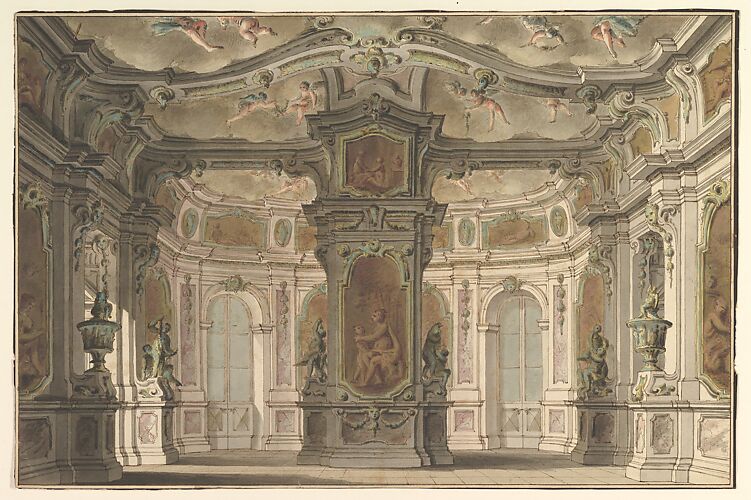 Design for an Opera Set, a Congress of Cupids