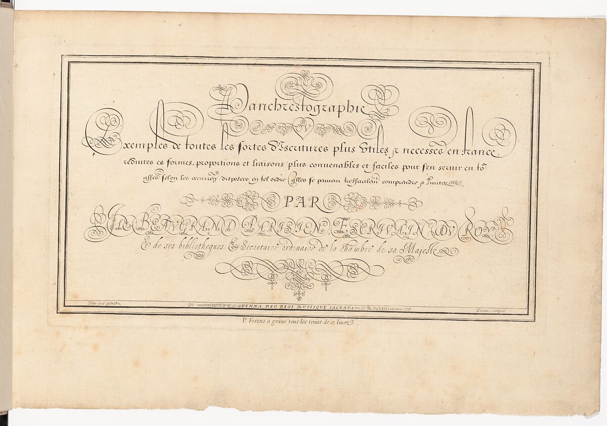 Panchrestographie & Poecilographie, Jean de Beaugrand (French, active 17th century), Engraving