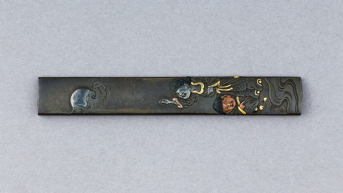 Knife Handle (Kozuka), Copper-silver alloy (shibuichi), copper-gold alloy (shakudō), gold, silver, copper, Japanese 