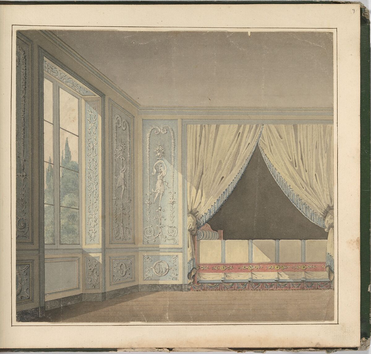 Designs for Furniture, Pierre Antoine Bellangé (French, Paris 1758–1827 Paris), Pen and black ink, graphite, and watercolor