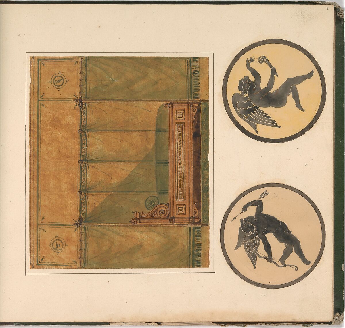 Designs for Furniture, Pierre Antoine Bellangé (French, Paris 1758–1827 Paris), Pen and black ink, graphite, and watercolor