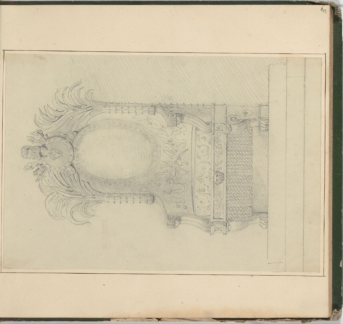Designs for Furniture, Pierre Antoine Bellangé (French, Paris 1758–1827 Paris), Pen and black ink, graphite, and watercolor