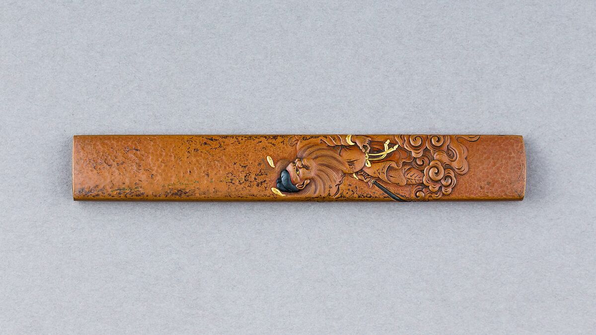 Knife Handle (Kozuka), Copper, gold, copper-gold alloy (shakudō), Japanese 