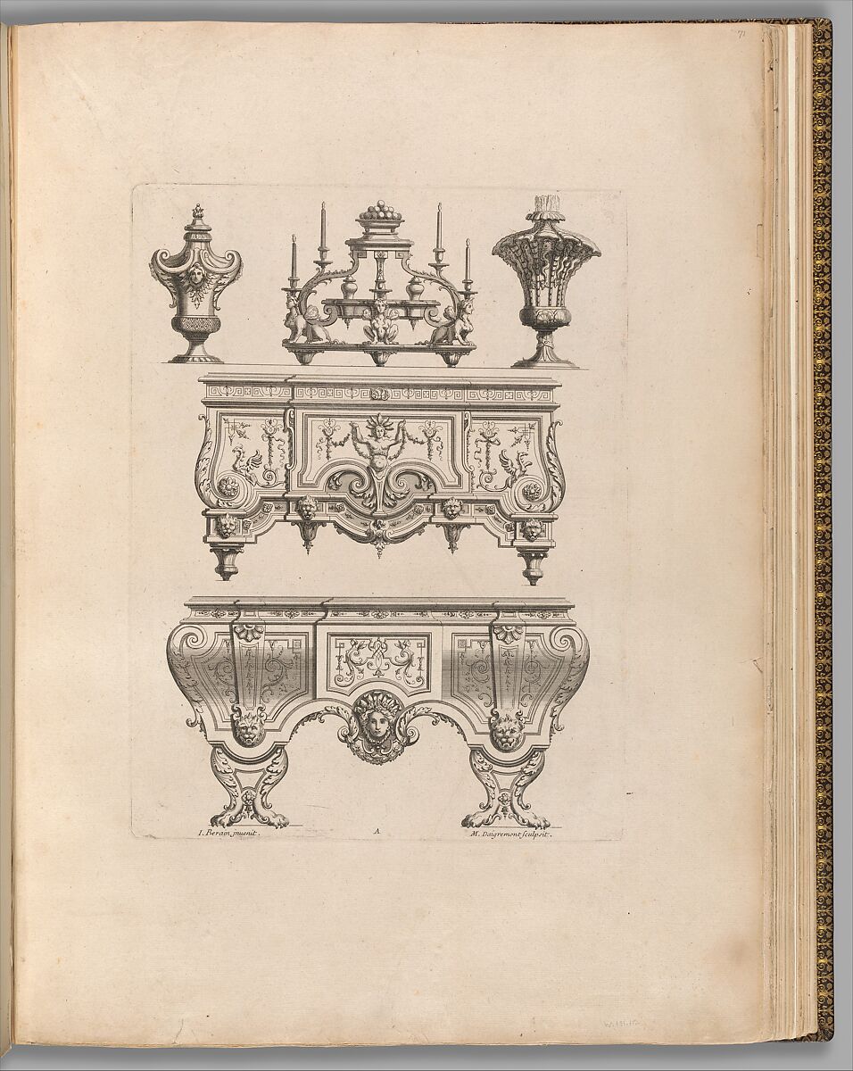 Ornament Designs Invented by J. Berain, Jean Berain (French, Saint-Mihiel 1640–1711 Paris), Engraving