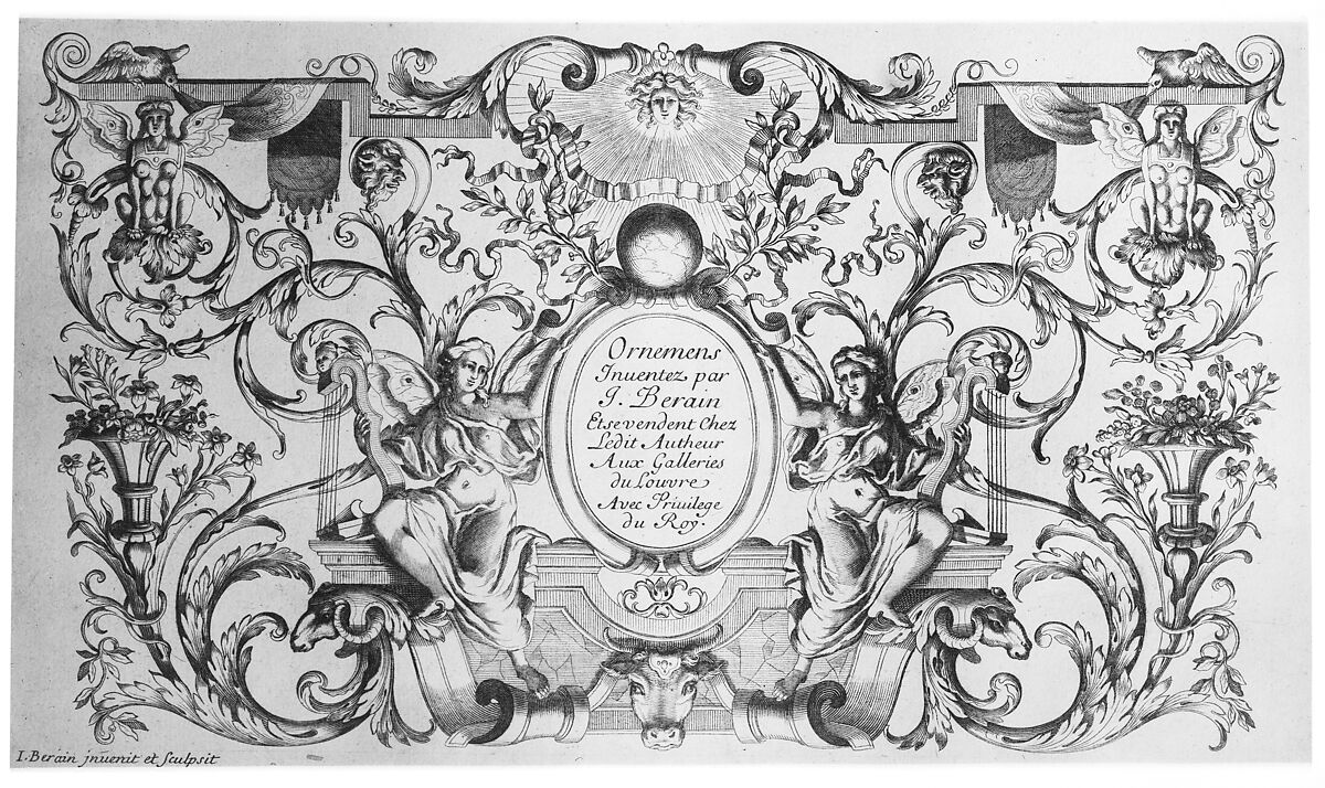 Ornament Designs Invented by J. Berain, Jean Berain (French, Saint-Mihiel 1640–1711 Paris), Engraving