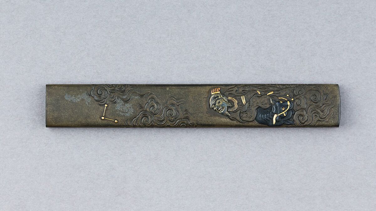 Knife Handle (Kozuka), Copper-silver alloy (shibuichi), copper-gold alloy (shakudō), gold, silver, copper, Japanese 