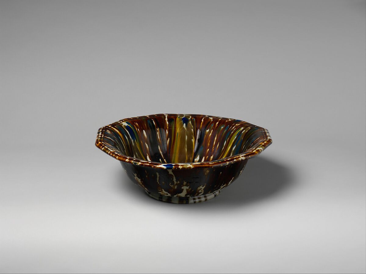 Basin, Lyman, Fenton &amp; Co. (1849–52), Mottled brown earthenware, American 