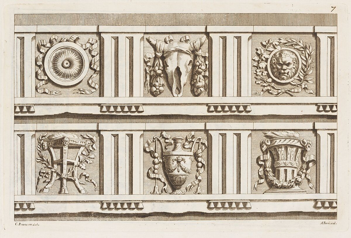 Esemplare di Alcuni ornati, per la gioventù amante del Disegno, Designed by Carlo Bianconi (Italian, Bologna 1732–1802 Milan), Etching 