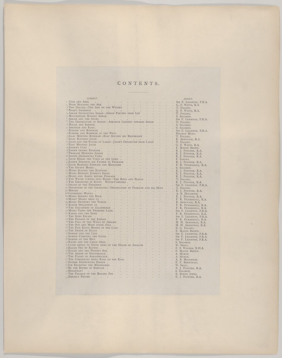 Dalziels' Bible Gallery: Illustrations from the Old Testament, Dalziel Brothers (British, active 1839–93), Wood engraving on India paper, mounted on card