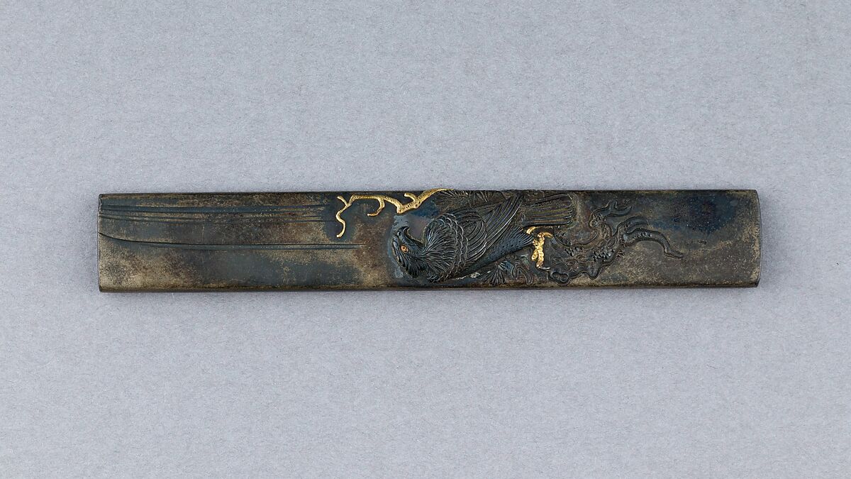 Knife Handle (Kozuka), Copper-silver alloy (shibuichi), gold, silver, copper-gold alloy (shakudō), Japanese 