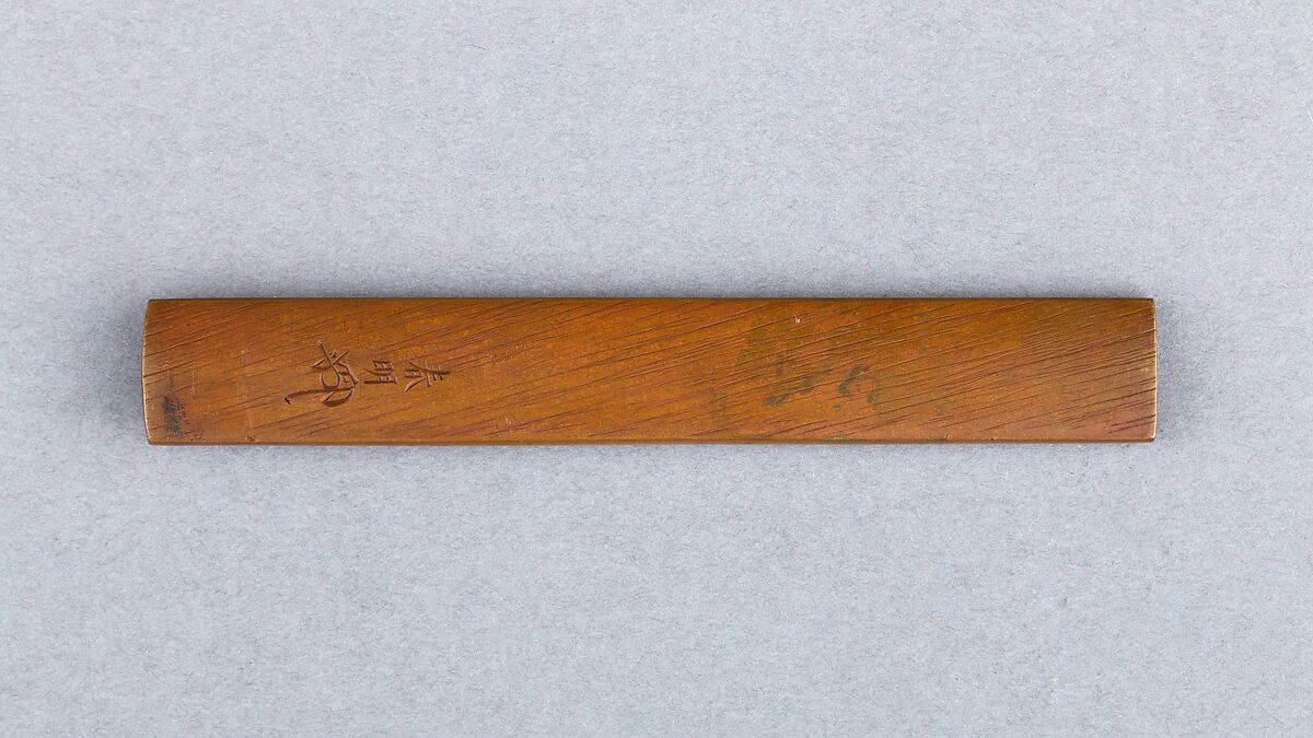 Knife Handle (Kozuka), Copper, copper-silver alloy (shibuichi), copper-gold alloy (shakudō), gold, silver, cloisonné enamel, Japanese